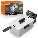 Friteuza Electrica HALEY HY-2504 cu Capacitate de 3L, Termostat Reglabil si Design din Otel Inoxidabil