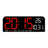 Ceas Digital AT PERFORMANCE®, de Masa si de Perete cu Lumina Led, Calendar, Cronometru, Temperatura, Alarma, Termometru, Functie Snooze, Luminozitate Adjustabila, 24x9cm.