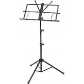 Suport Partitură Metalic Reglabil și Pliabil cu Husă, 60 x 30 cm, Negru
