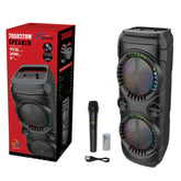 Boxă Portabilă AT Performance ZQS8229W cu Difuzoare 8" ×2, 40W și Baterie 4500 mAh – LED RGB, Microfon Inclus