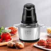 Tocător Electric 400 W cu 4 Lame din Oțel Inoxidabil, Bol din Inox de 2L, Negru