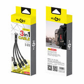Cablu 3 în 1 KLGO S-670 USB – Type-C, Micro USB & Lightning, Încărcare Rapidă 2A