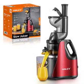 Storcător Electric Fructe și Legume HALEY 150W – Inox, Sistem Anti-Alunecare, Design Roșu/Negru, Eficient și Compact