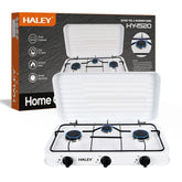 Aragaz pe Gaz HALEY HY-1520 cu 3 Arzătoare și Capac – Plită Gaz pentru Bucătărie