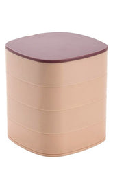 Organizator bijuterii cu oglinda, AT PERFORMANCE®, Plastic, 12.5x12 cm, Roz