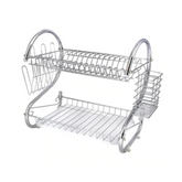 Uscator vase supraetajat, At Performance, inox si plastic, suport pahare si tava de scurgere, 36 x 26 x 34 cm