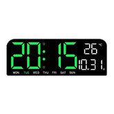 Ceas Digital AT PERFORMANCE®, de Masa si de Perete cu Lumina Led, Calendar, Cronometru, Temperatura, Alarma, Termometru, Functie Snooze, Luminozitate Adjustabila, 24x9cm.