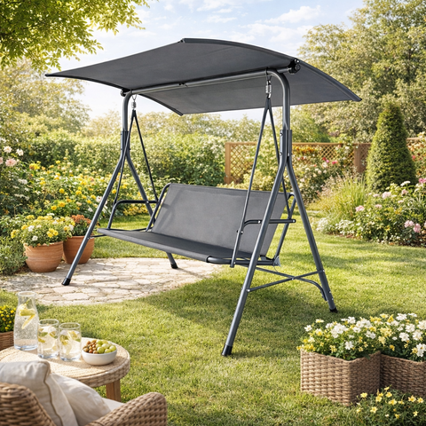 Leagăn de grădină 3 locuri cu copertină reglabilă AT Performance AT-2035