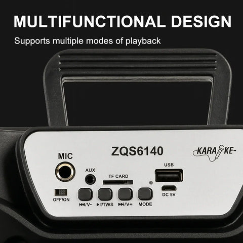 Speaker Bluetooth Portabil 6.5'' cu LED Multicolor și Funcție Hands-Free