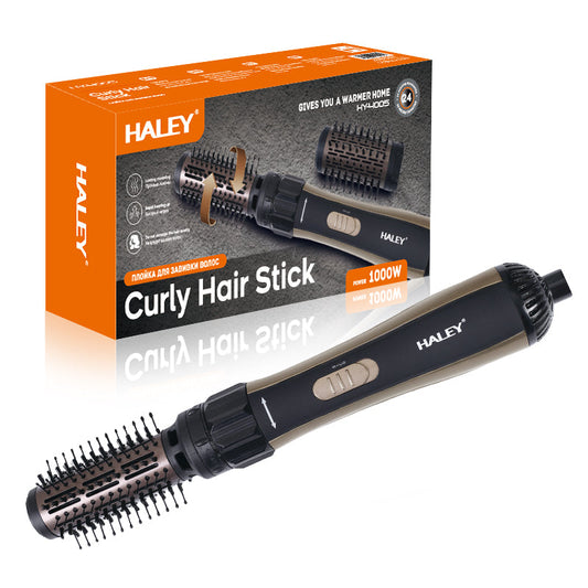 Perie Rotativă cu Uscător HALEY – Feon 2 în 1, 1000W, 2 Trepte Viteză, Coafare Rapidă și Volum, Design Elegant Negru