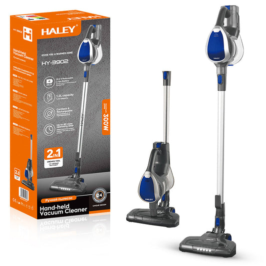 Aspirator vertical 2 în 1 HALEY, 1,2L, 22.2V, autonomie max 40 min, Albastru/Argintiu