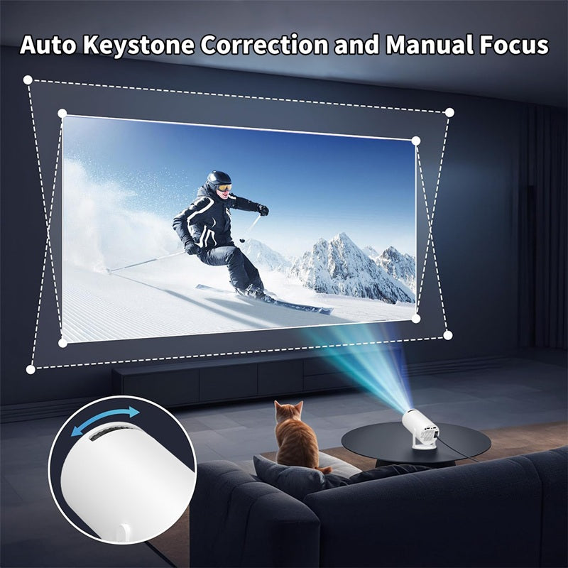 Mini Videoproiector Portabil AT PERFORMANCE® – WiFi, HDMI, USB, Difuzor, Full HD Support, Ideal pentru Filme, Prezentări, Gaming