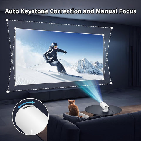 Mini Videoproiector Portabil AT PERFORMANCE® – WiFi, HDMI, USB, Difuzor, Full HD Support, Ideal pentru Filme, Prezentări, Gaming