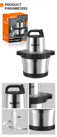 Tocator Electric AT PERFORMANCE® 1200W, 4 Lame din Oțel Inoxidabil, Recipient Full Inox 6L, 2 Viteze Reglabile