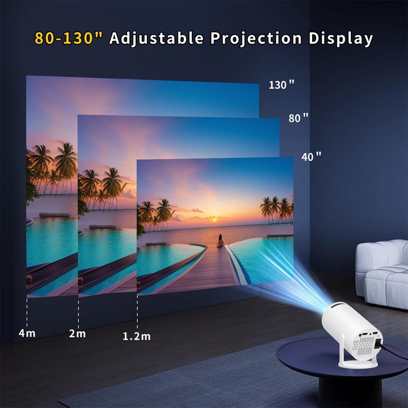 Mini Videoproiector Portabil AT PERFORMANCE® – WiFi, HDMI, USB, Difuzor, Full HD Support, Ideal pentru Filme, Prezentări, Gaming