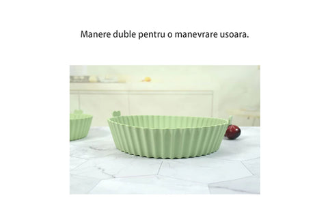 Tava pentru Air Fryer din Silicon, 18.3 cm, Gri, AT PERFORMANCE®, O Solutie Practica si Versatila pentru Gatitul Sanatos