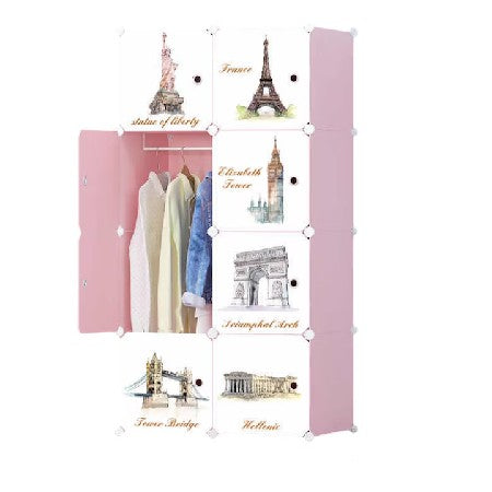 Dulap modular pentru copii, AT PERFORMANCE, 8 rafturi, rezistent, 76X37X147 cm, monumente