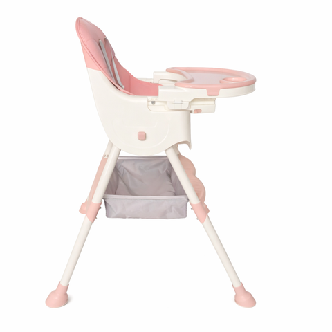 Scaun de masă pentru bebeluși KIDDO KD-44, Roz, cu centură de siguranță în 5 puncte
