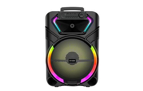 Boxa Portabila AT PERFORMANCE®, cu Lumini RGB, cu Maner, Putere 300w, MP3, USB, Bluetooth, TF, WIFI, Slot Microfon, Karaoke, Acumulator, Negru