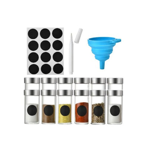 Set 12 Borcane de sticla pentru condimente