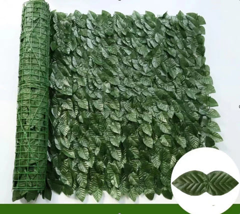 Gard viu decorativ frunze artificiale AT PERFORMANCE®, 3m x 1m lungime, verde