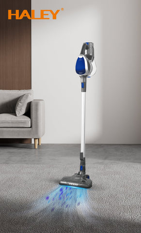 Aspirator vertical 2 în 1 HALEY, 1,2L, 22.2V, autonomie max 40 min, Albastru/Argintiu