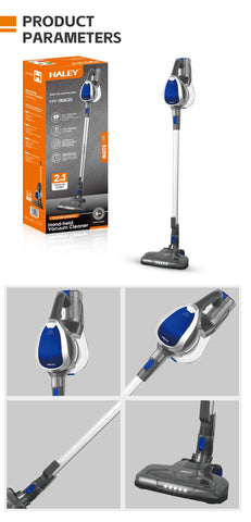 Aspirator vertical 2 în 1 HALEY, 1,2L, 22.2V, autonomie max 40 min, Albastru/Argintiu