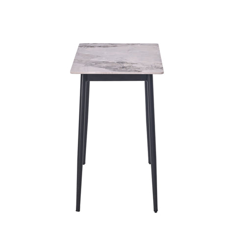 Set masă dining cu 4 scaune, blat sintered stone gri și catifea, 120x70 cm