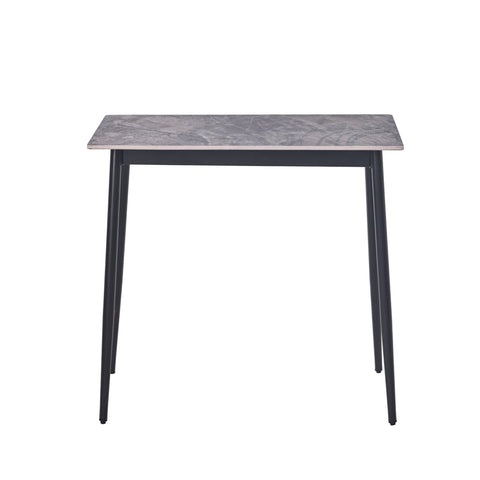 Set masă dining cu 4 scaune, blat sintered stone gri și catifea, 120x70 cm
