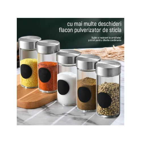 Set 12 Borcane de sticla pentru condimente