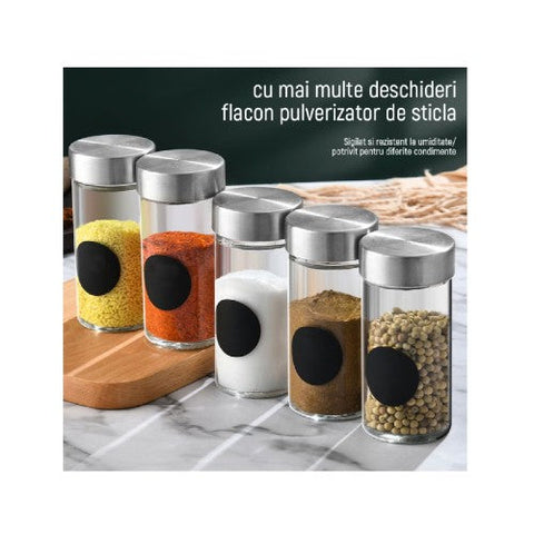 Set 12 Borcane de sticla pentru condimente