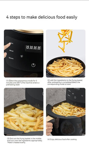 Friteuză cu Aer Cald Fry Digital AT PERFORMANCE® 8L, 2400W, 8 Programe, Temperatură Reglabilă, Timer 60 Min – CADOU 100 Buc Hârtii de Copt