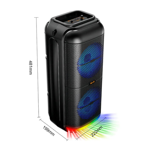 Boxă Portabilă AT Performance – Bluetooth 5.0, LED RGB, Radio FM, USB, Microfon Inclus