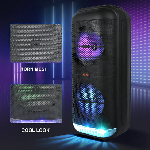 Boxă Portabilă AT Performance – Bluetooth 5.0, LED RGB, Radio FM, USB, Microfon Inclus