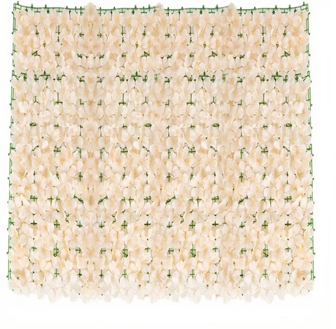 Rulou Artificial de Gard Viu, AT PERFORMANCE din PE Anti-UV, Flori Alb Rose, 100x300 cm