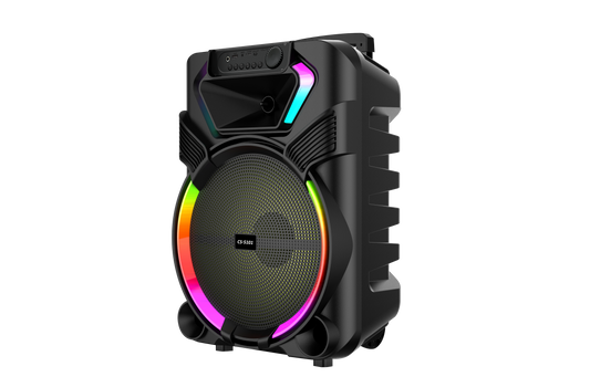 Boxa Portabila AT PERFORMANCE®, cu Lumini RGB, cu Maner, Putere 300w, MP3, USB, Bluetooth, TF, WIFI, Slot Microfon, Karaoke, Acumulator, Negru