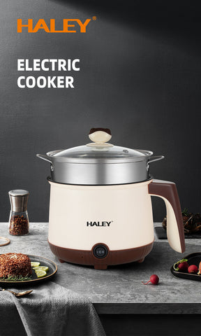 Multicooker Electric Portabil 2.2L, 600W – Gătit Rapid, Menținere la Cald, Oală Antiaderentă, Protecție Supraincălzire