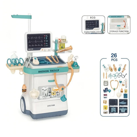 Set Doctor cu Troler – Jucărie Educativă 26 Piese, Cadoul Perfect pentru Copii