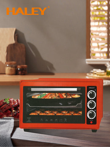 Cuptor cu Microunde HALEY 2000W, 48L – Roșu, Încălzire 360°, Design Separabil, Timer, Tuburi 304, Operare Simplă