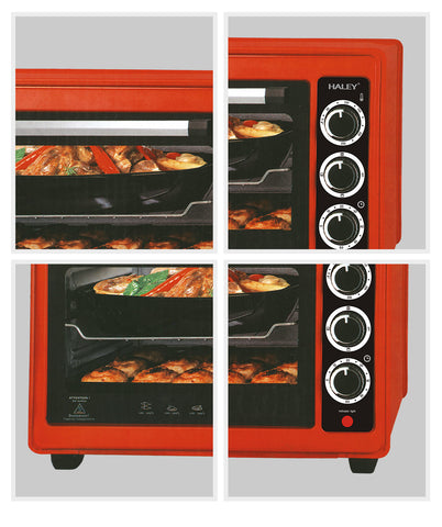 Cuptor cu Microunde HALEY 2000W, 48L – Roșu, Încălzire 360°, Design Separabil, Timer, Tuburi 304, Operare Simplă