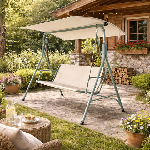 Leagăn de grădină 3 locuri cu copertină reglabilă AT Performance AT-2035