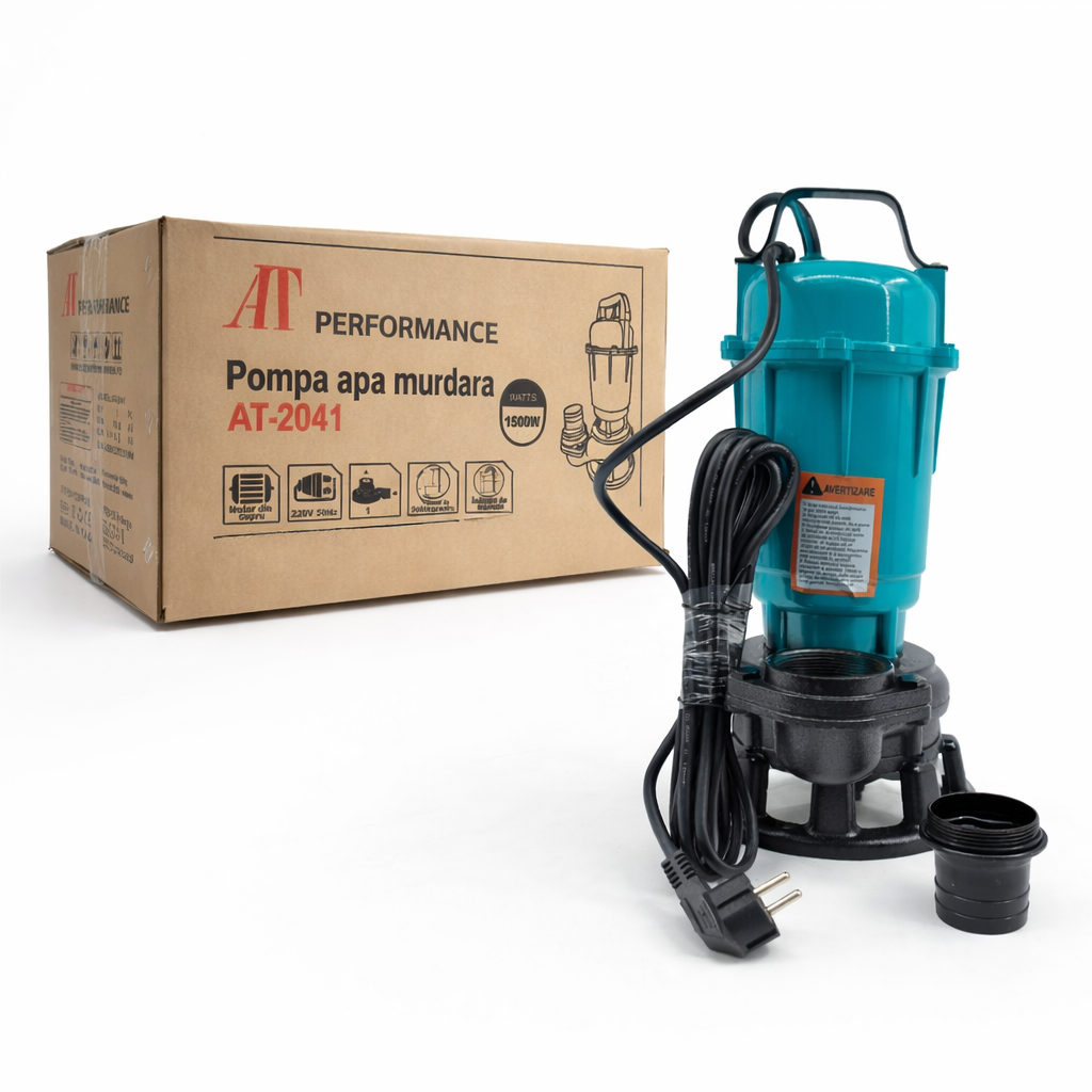 Pompa submersibilă AT PERFORMANCE AT-2041 apă murdară cu tocător 1500W, 12000 l/h, 9m