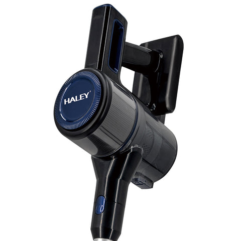 Aspirator Vertical fără Fir 2 în 1 HALEY®, 300W, 22.2V, Autonomie 35 Min, Perie LED, Filtru Lavabil, Recipient 1L, Negru/Argintiu