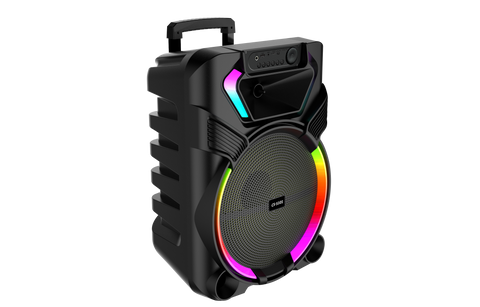 Boxa Portabila AT PERFORMANCE®, cu Lumini RGB, cu Maner, Putere 300w, MP3, USB, Bluetooth, TF, WIFI, Slot Microfon, Karaoke, Acumulator, Negru