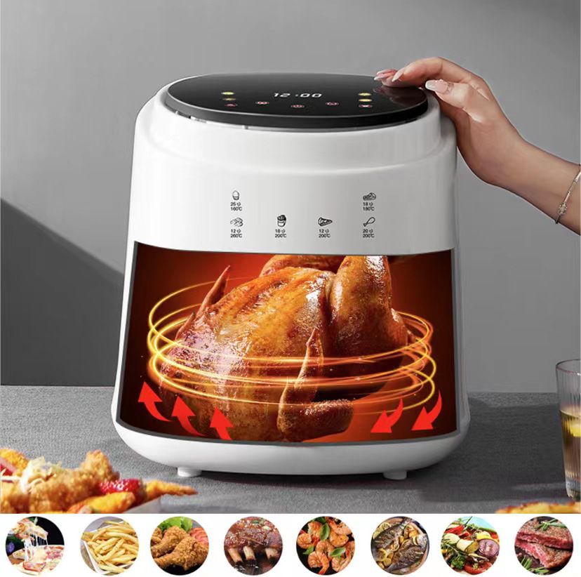 Friteuză cu Aer Cald Fry Digital AT PERFORMANCE® 8L, 2400W, 8 Programe, Temperatură Reglabilă, Timer 60 Min – CADOU 100 Buc Hârtii de Copt