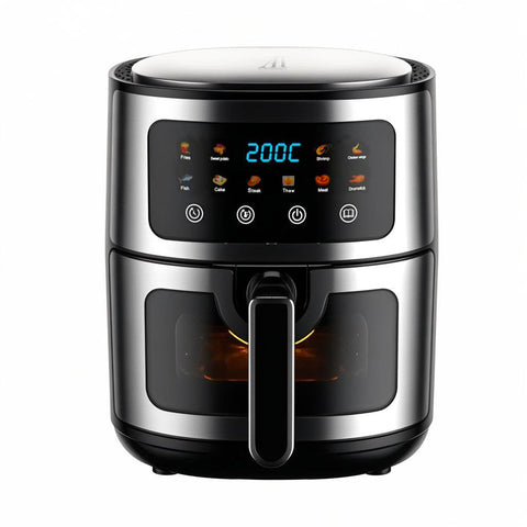Friteuză cu Aer Cald AT PERFORMANCE® 8L, 10 Programe Smart, 2800W, Panou Tactil, Circulație 3D Aer Fierbinte, Teflon Non-Stick + 100 Bucăți Hârtie de Copt CADOU