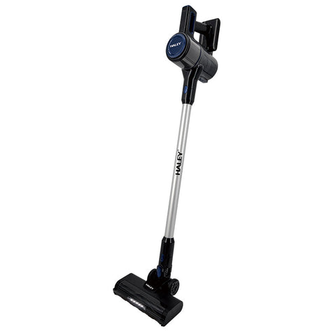 Aspirator Vertical fără Fir 2 în 1 HALEY®, 300W, 22.2V, Autonomie 35 Min, Perie LED, Filtru Lavabil, Recipient 1L, Negru/Argintiu