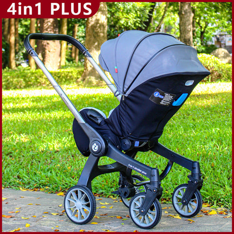 Cărucior 4 în 1 pentru Bebeluși Stroller Plus 2053 – Sistem Multifuncțional, 0-3 Ani