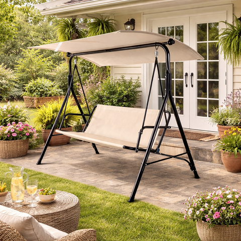 Leagăn de grădină 3 locuri cu copertină reglabilă AT Performance AT-2035