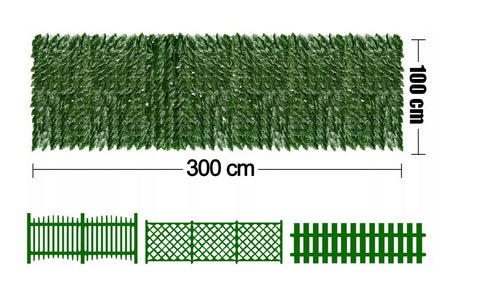 Gard viu decorativ frunze artificiale AT PERFORMANCE®, 3m x 1m lungime, verde deschis